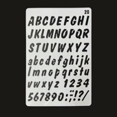 手芸時間 ステンシルシート 文字20 アルファベット 数字 記号 まとめ買い 20パターン 1250種類　26*17.5