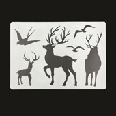 手芸時間 ステンシルシート 動物12 アニマル まとめ買い 13パターン 125種類　30*21　テンプレート