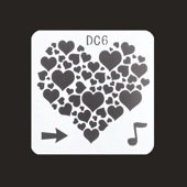 手芸時間 ステンシルシート ハートモチーフ DC06 飾り　装飾 まとめ買い 12パターン 13*13　テンプレート