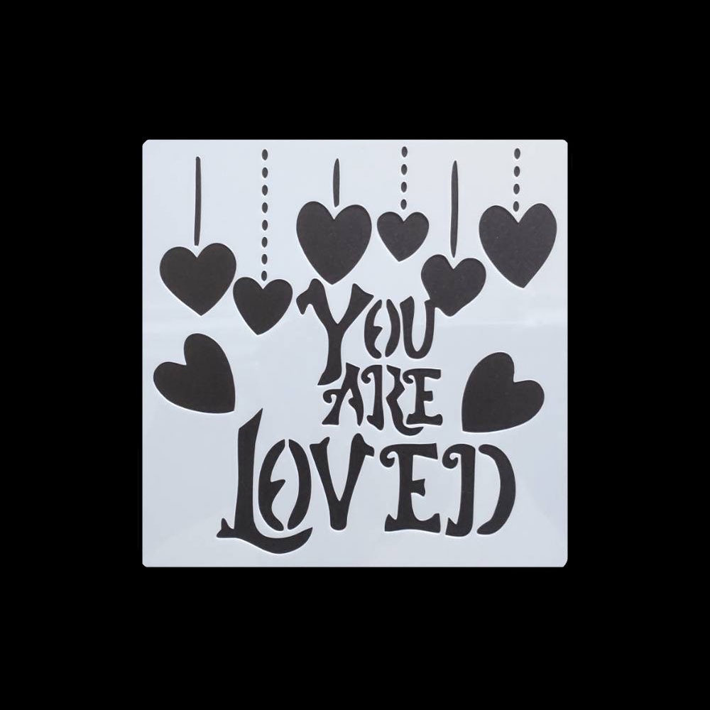 手芸時間 ステンシルシート LOVE L01 ハート ラブ まとめ買い 28パターン 13*13　テンプレート