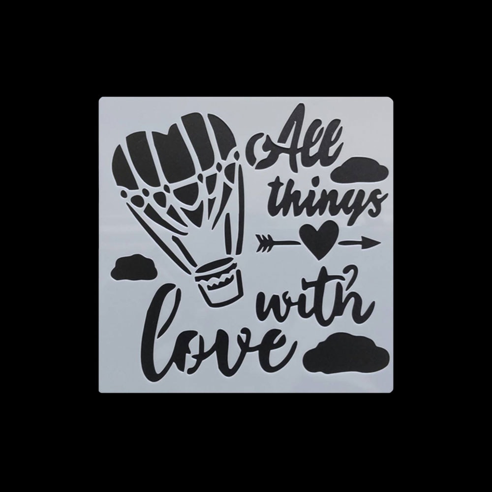 手芸時間 ステンシルシート LOVE L02 ハート ラブ まとめ買い 28パターン 13*13　テンプレート