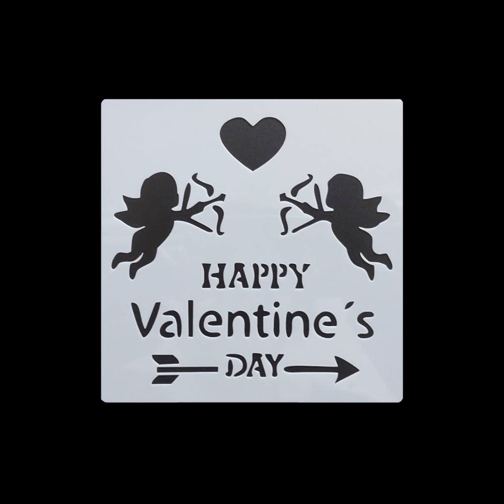 手芸時間 ステンシルシート LOVE L03 ハート ラブ バレンタイン まとめ買い 28パターン 13*13　テンプレート