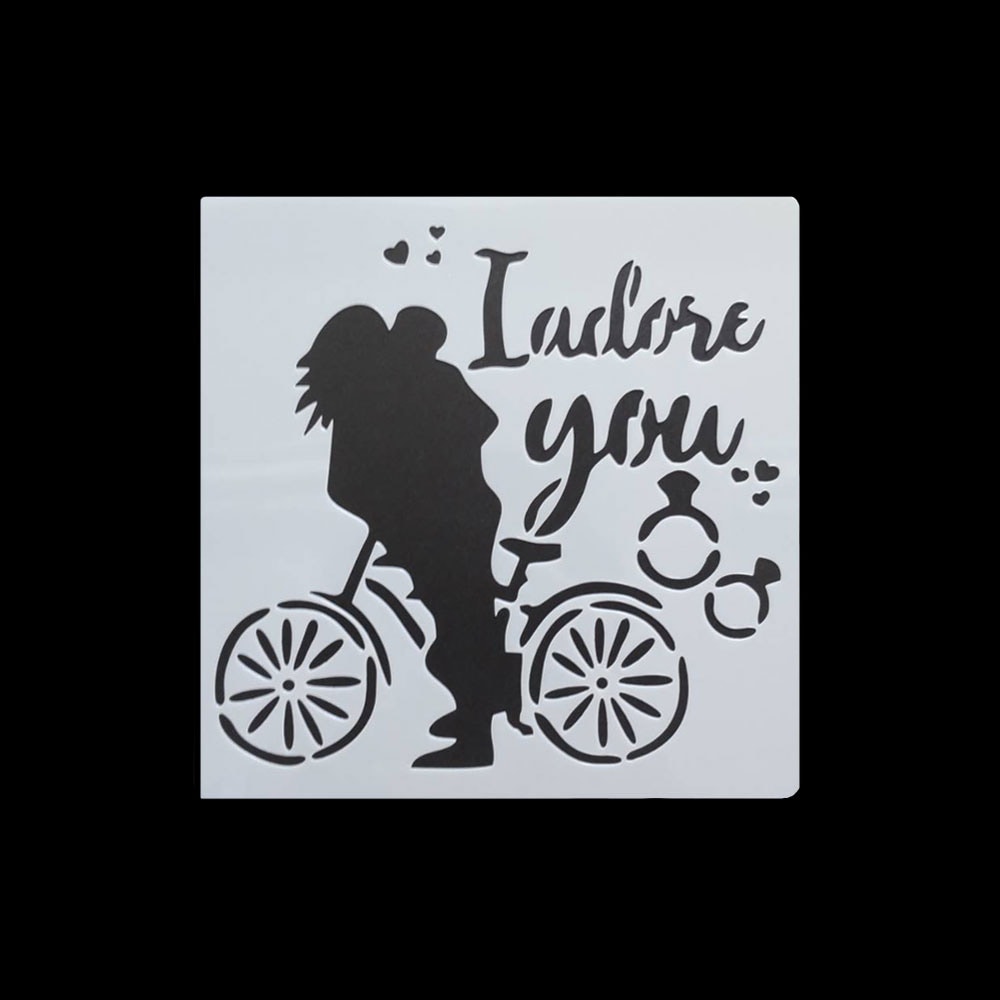 手芸時間 ステンシルシート LOVE L06 ハート ラブ メッセージ まとめ買い 28パターン 13*13　テンプレート