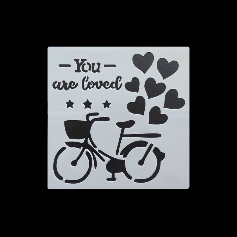 手芸時間 ステンシルシート LOVE L10 ハート ラブ メッセージ まとめ買い 28パターン 13*13　テンプレート