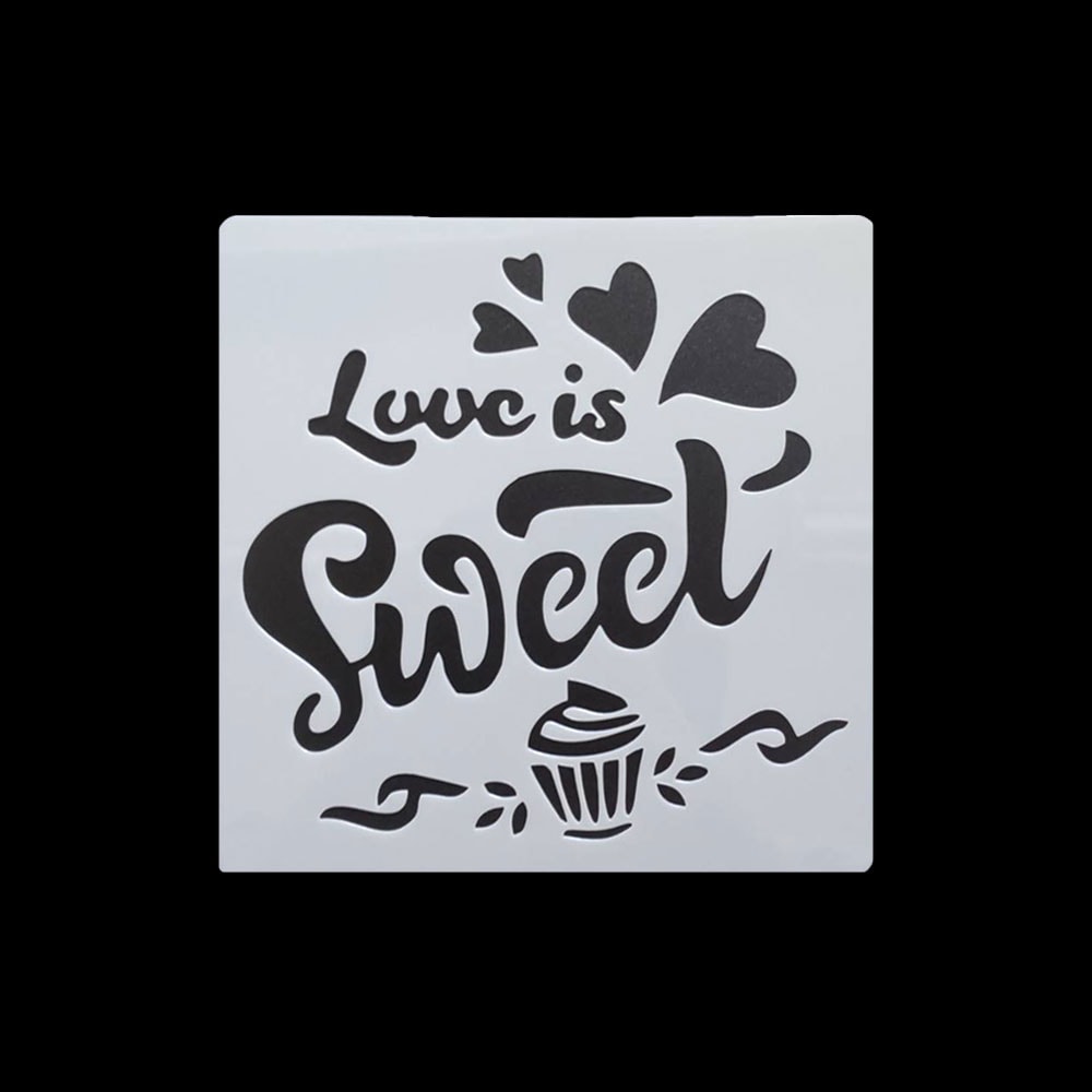 手芸時間 ステンシルシート LOVE L13 ハート ラブ メッセージ まとめ買い 28パターン 13*13　テンプレート