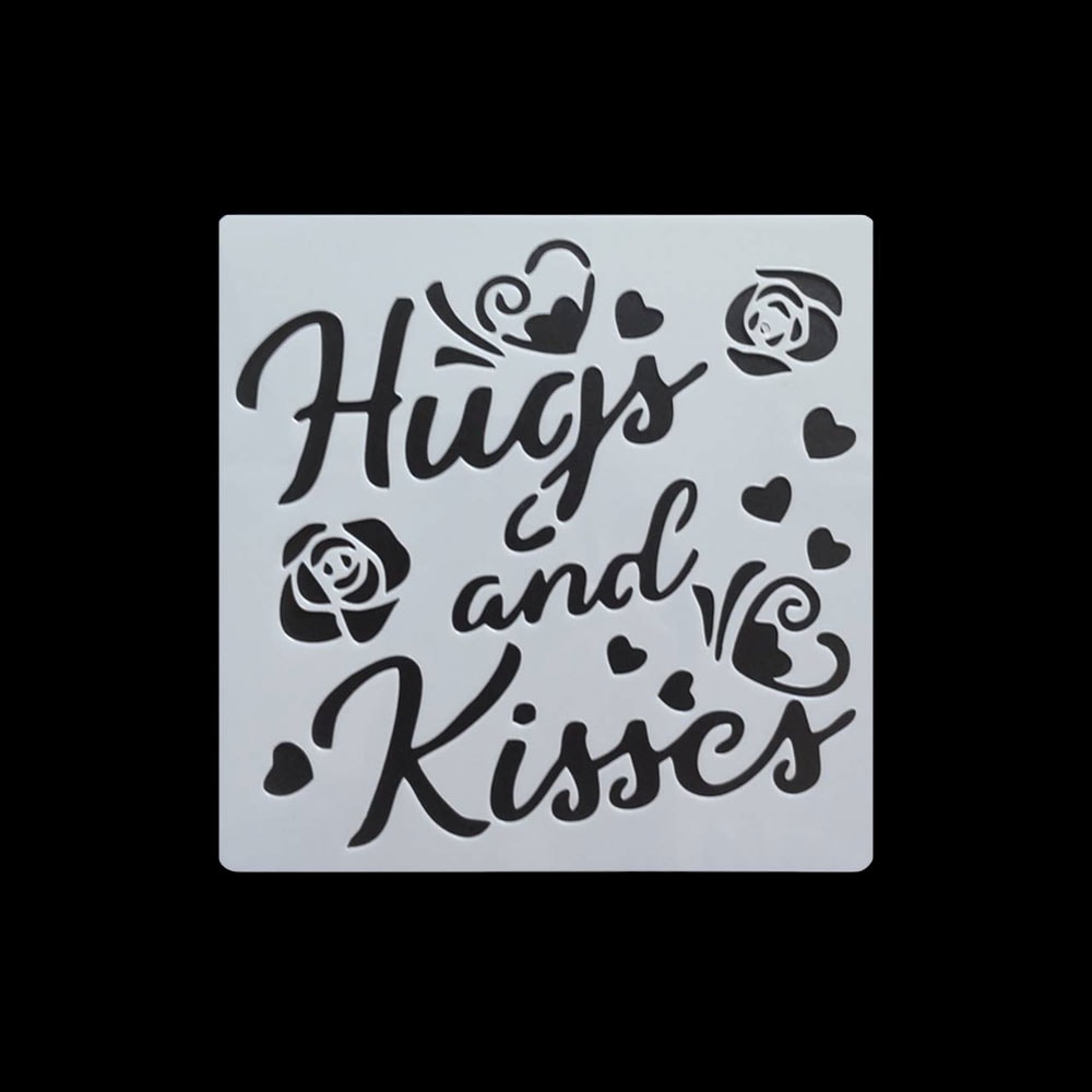 手芸時間 ステンシルシート LOVE L14 ハート ラブ メッセージ まとめ買い 28パターン 13*13　テンプレート