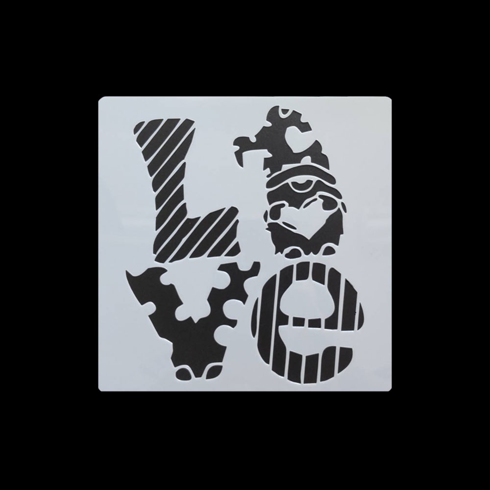 手芸時間 ステンシルシート LOVE L17 ハート ラブ メッセージ まとめ買い 28パターン 13*13　テンプレート