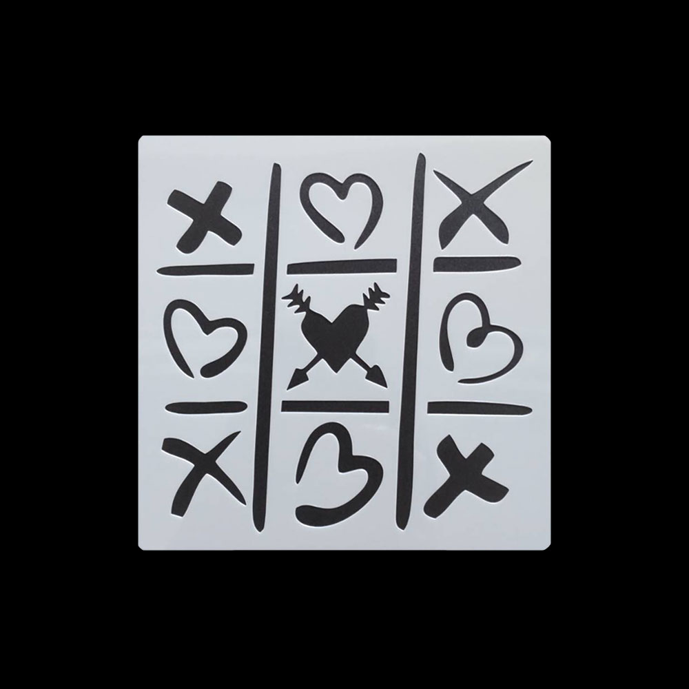 手芸時間 ステンシルシート LOVE L22 ハート ラブ メッセージ まとめ買い 28パターン 13*13　テンプレート