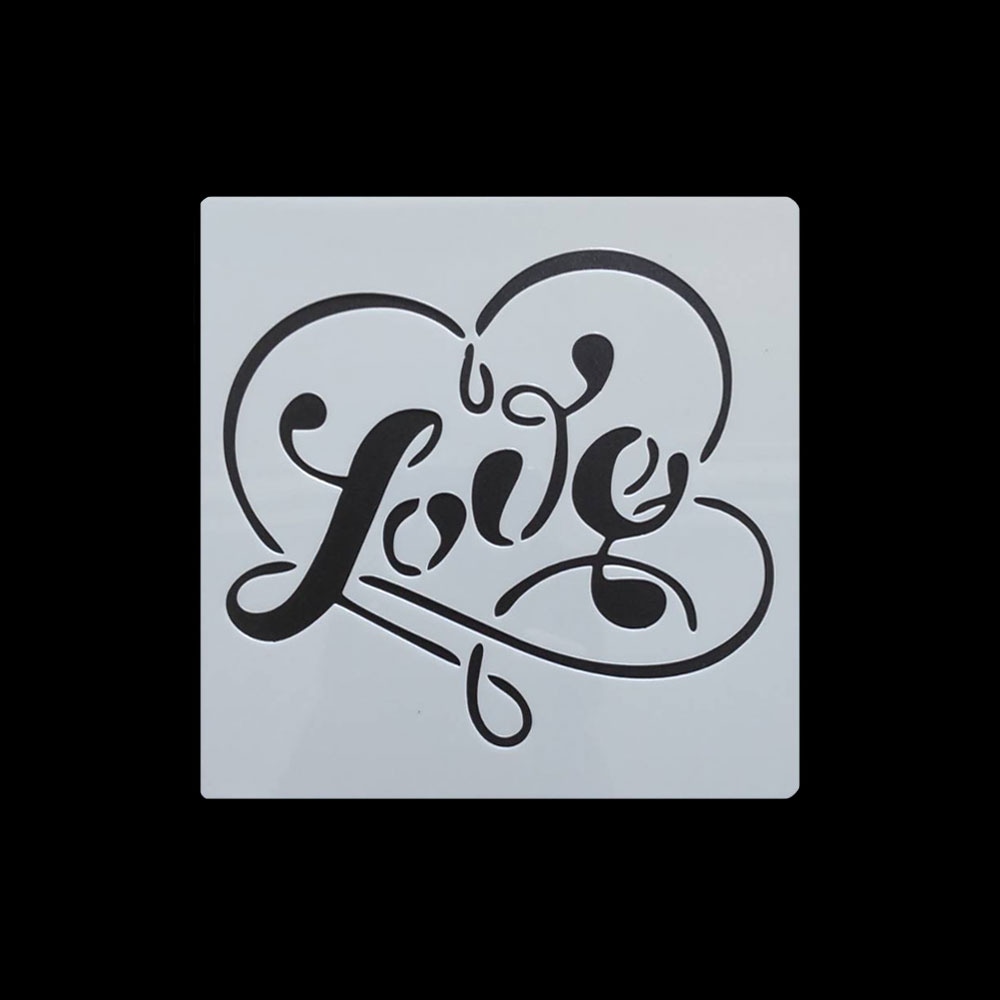 手芸時間 ステンシルシート LOVE L25 ハート ラブ メッセージ まとめ買い 28パターン 13*13　テンプレート