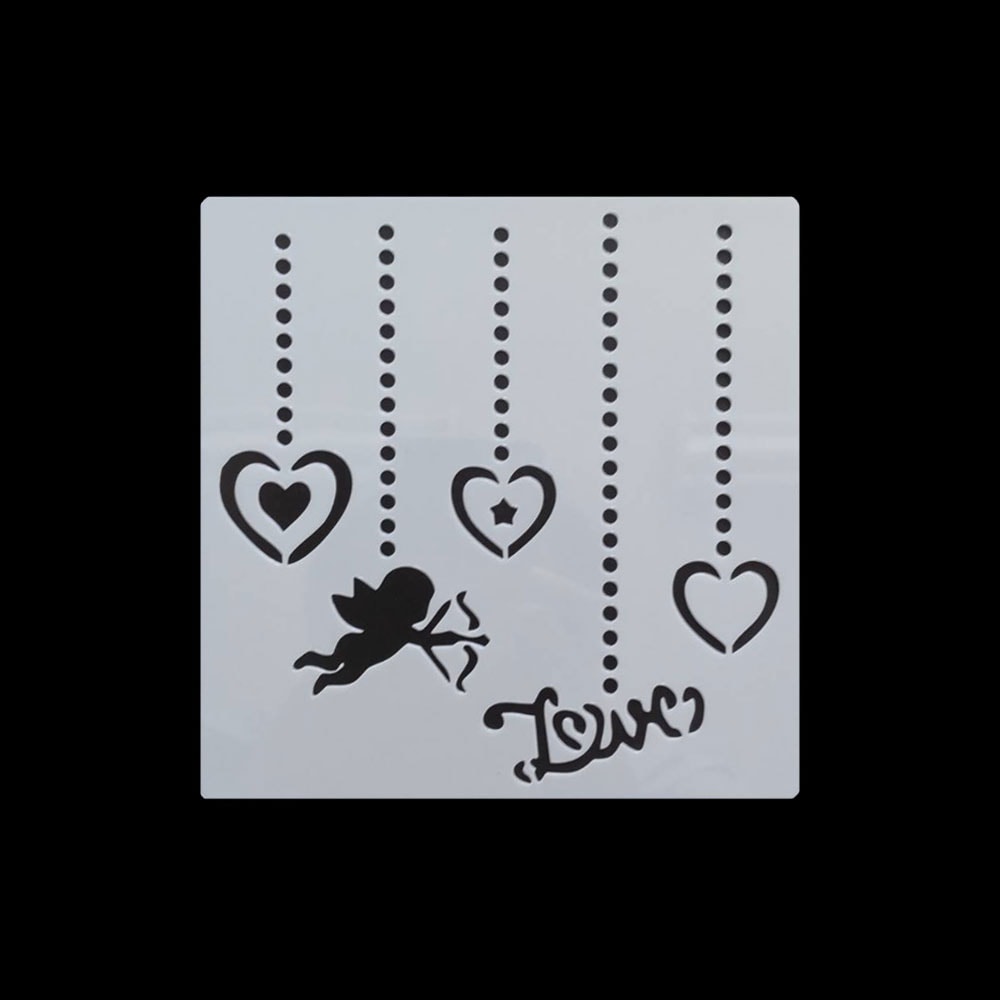 手芸時間 ステンシルシート LOVE L26 ハート ラブ メッセージ まとめ買い 28パターン 13*13　テンプレート