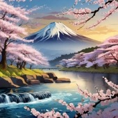 ダイヤモンドアート AHD デザインビーズ　富士山と桜 25×25cm