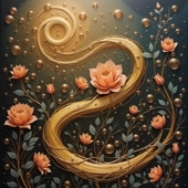 ダイヤモンドアート AHD デザインビーズ　幻想の花 25×25cm