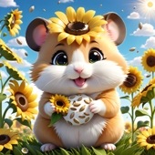 ダイヤモンドアート AHD デザインビーズ　ハムスター 25×25cm