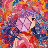手芸時間オリジナル　六角ビーズトレーセット　パープルピンクレインボー　