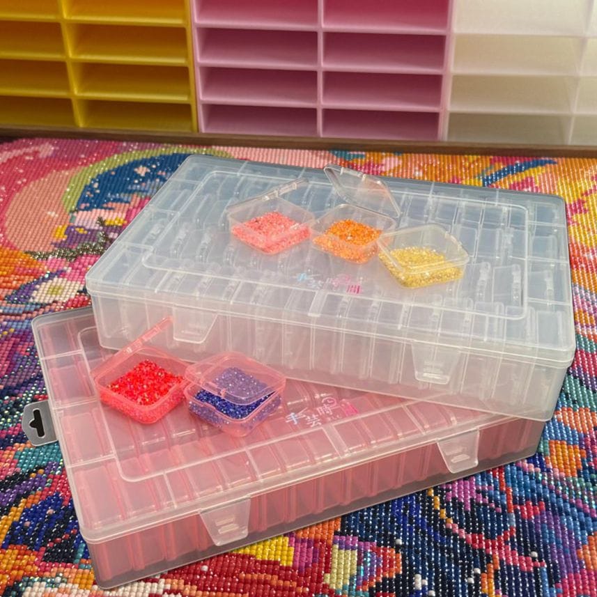 ダイヤモンドアート 専用ビーズ収納ケース 64ケース（大）　大容量　軽量　水に強い　　
