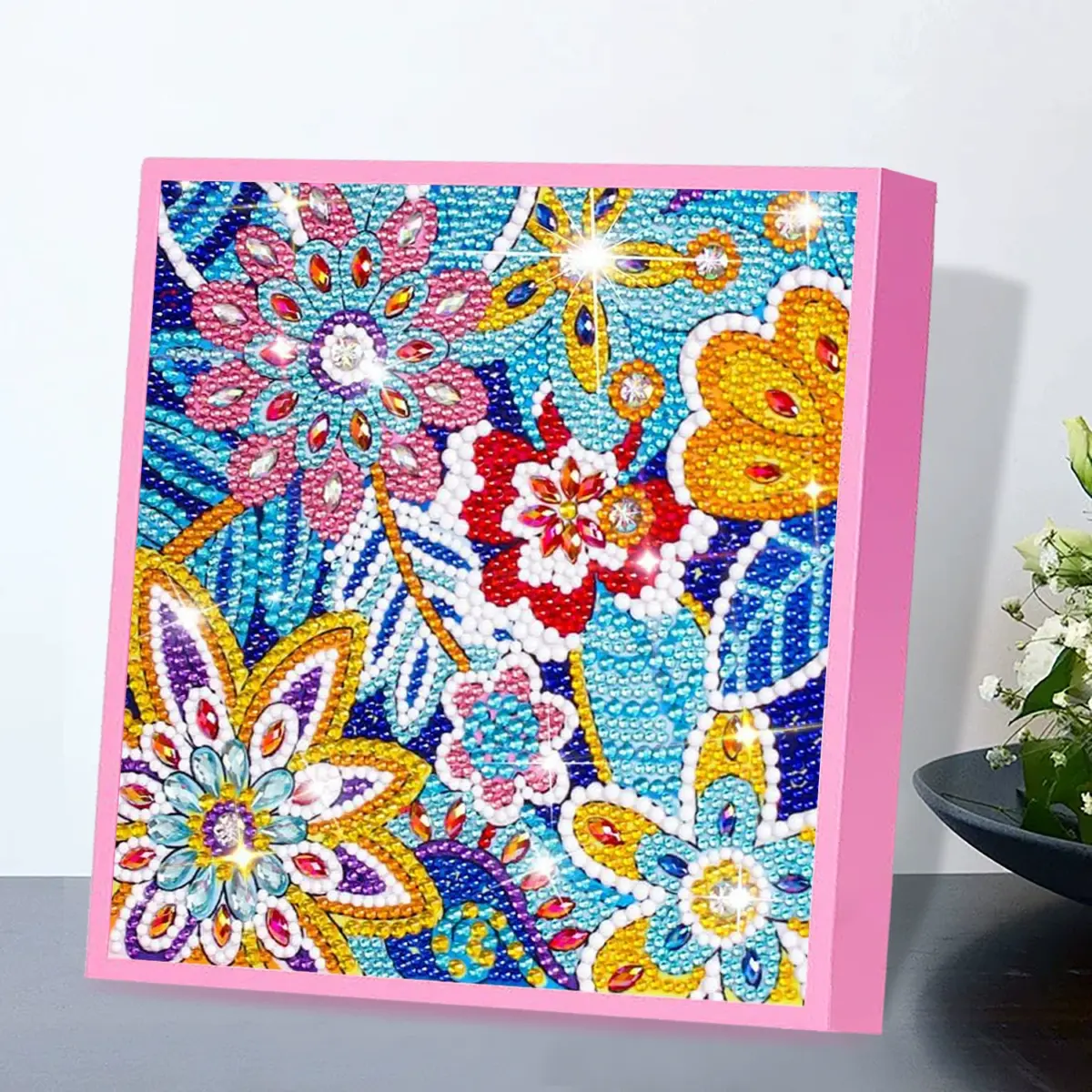 ダイヤモンドアート AHD フレーム付き デザインビーズ 花デザイン2