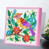 ダイヤモンドアート AHD フレーム付き デザインビーズ 鳥と花デザイン