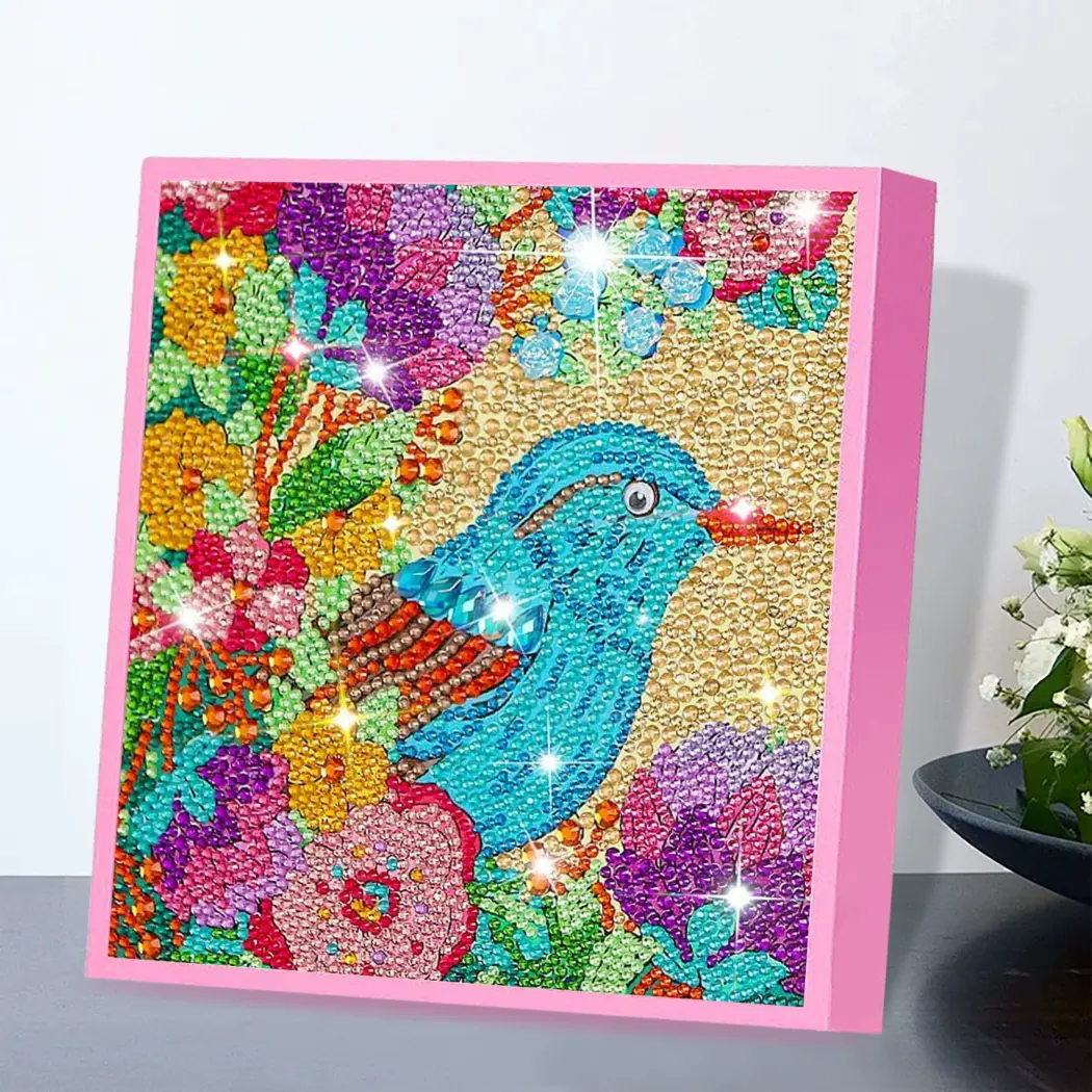 ダイヤモンドアート AHD フレーム付き デザインビーズ 鳥と花デザイン2