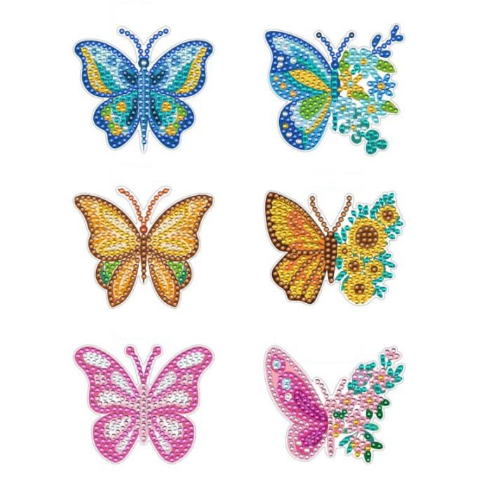 ダイヤモンドアート AHD キラキラバタフライマグネットセット（6個入り）