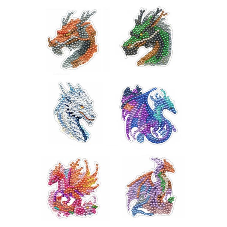 ダイヤモンドアート AHD ドラゴンマグネットセット（6個入り）