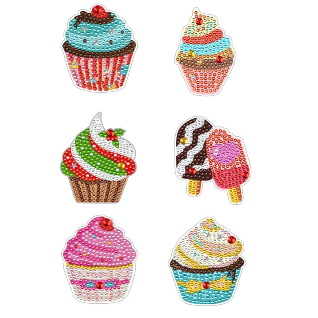 ダイヤモンドアート AHD カップケーキ＆アイス マグネットセット（6個入り）