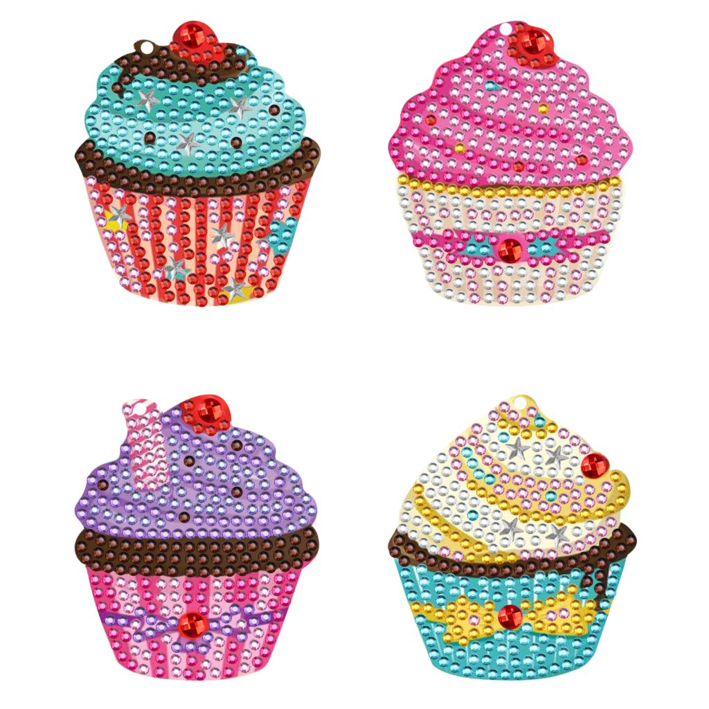ダイヤモンドアート AHD キーホルダー ４個セット スイーツ キラキラビーズ デザインビーズ