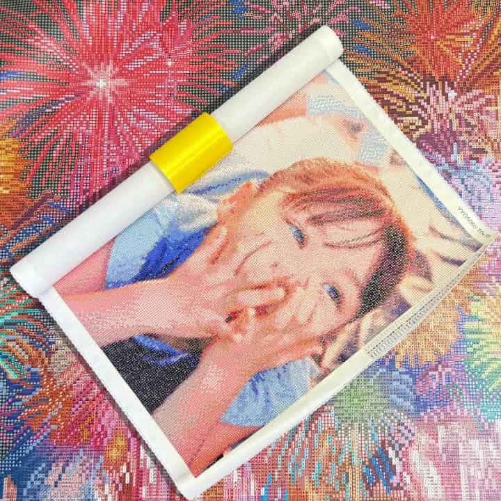 手芸時間オリジナル　ダイヤモンドアートホルダー　黄色　保存　ストッパー　留め具