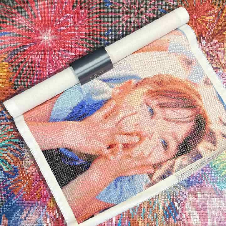 手芸時間オリジナル　ダイヤモンドアートホルダー　グレー　保存　ストッパー　留め具