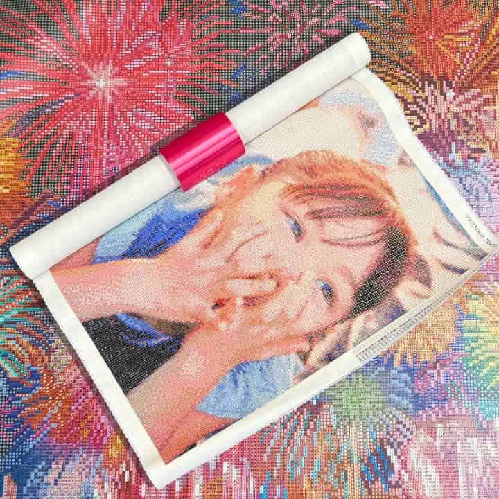 手芸時間オリジナル　ダイヤモンドアートホルダー　マゼンタ　保存　ストッパー　留め具