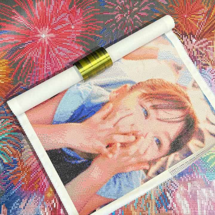 手芸時間オリジナル　ダイヤモンドアートホルダー　グラデーション黒金　保存　ストッパー　留め具