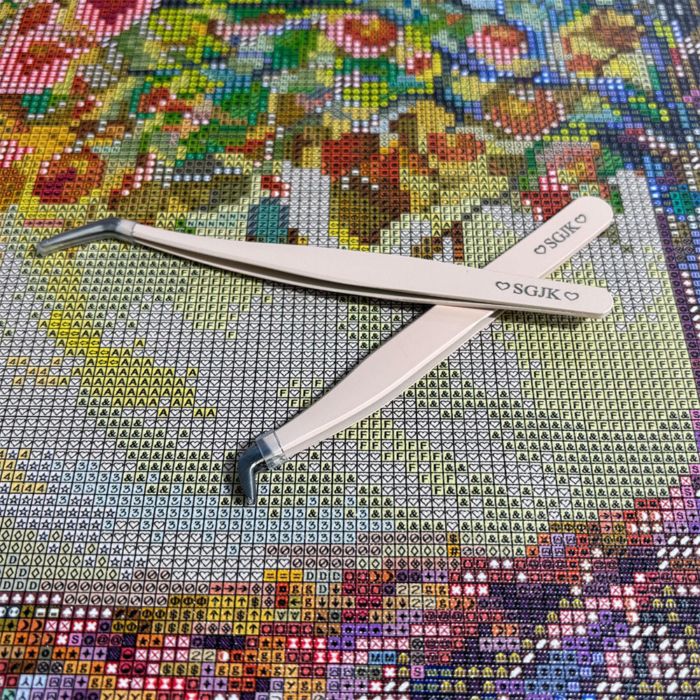 先曲がりピンセット2本組　カーブピンセット