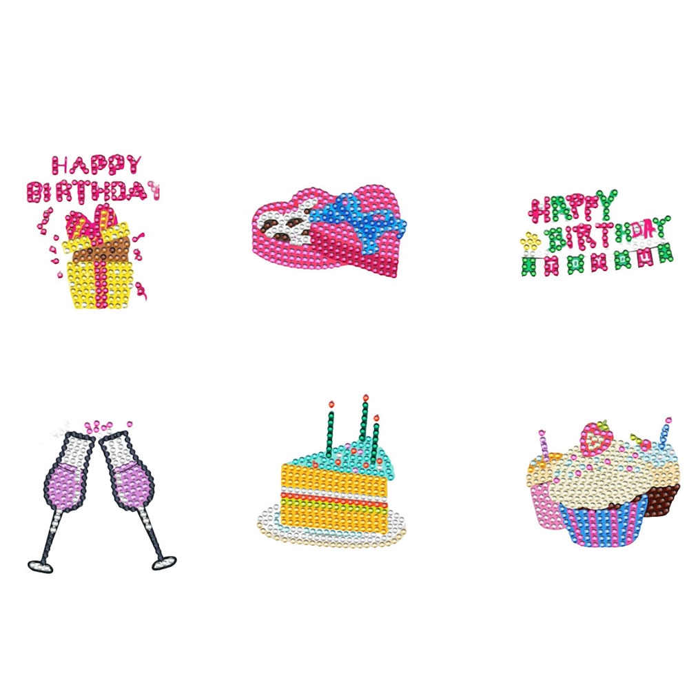 ダイヤモンドアート AHD マグネットセット（6個入り）バースデー ラウンドビーズ キラキラビーズ