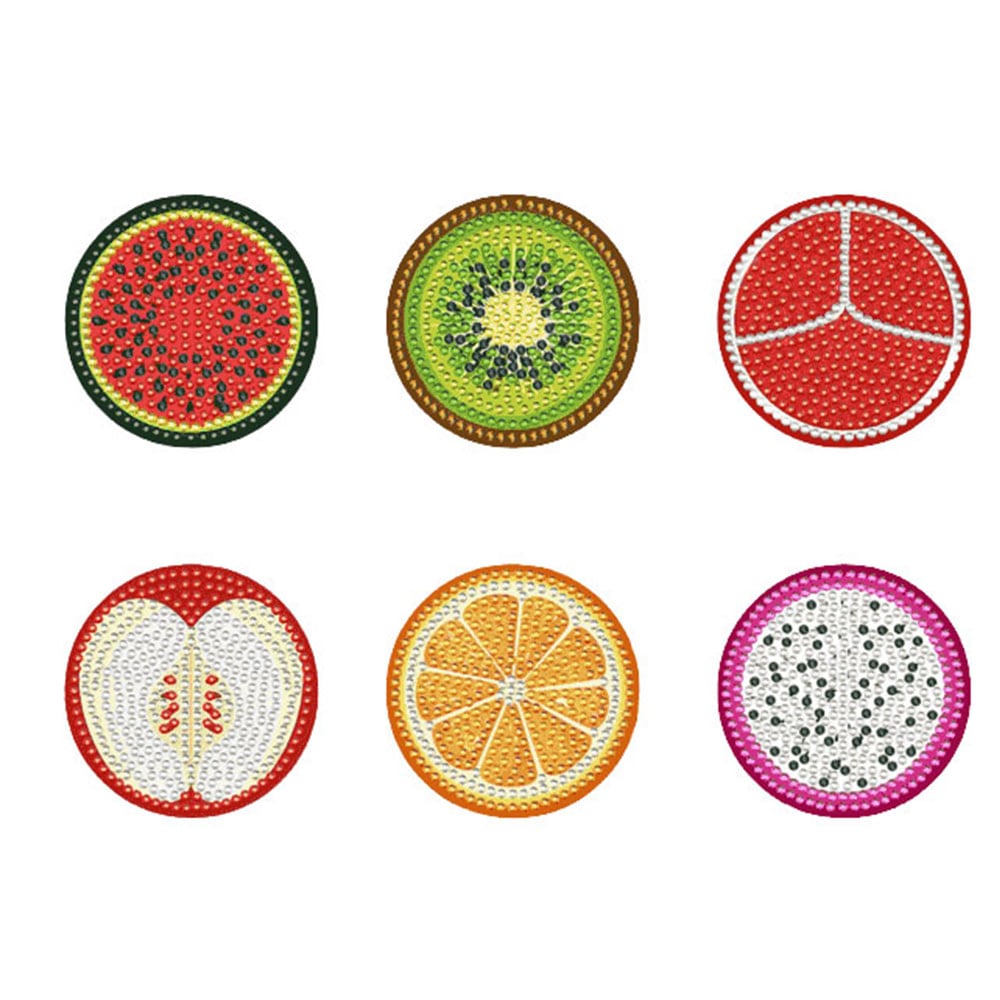 ダイヤモンドアート AHD マグネットセット（6個入り）フルーツ ラウンドビーズ キラキラビーズ