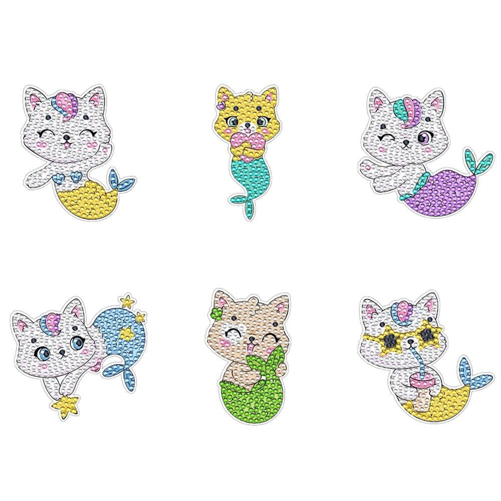 ダイヤモンドアート AHD マグネットセット（6個入り）にゃんぎょ ラウンドビーズ キラキラビーズ