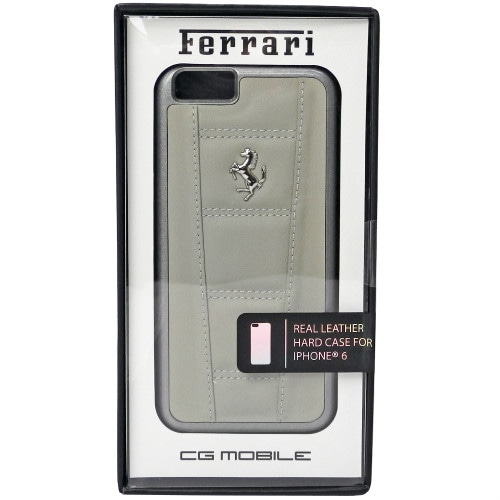 フェラーリ iPhone6/6s 458 レザー ハードケース シルバー/グレー FE458HCP6GR 