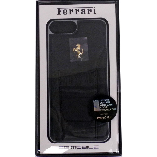 フェラーリ iPhone7 Plus /8Plus 488 レザー ハードケース ゴールド ブラック FESEGHCP7LBK