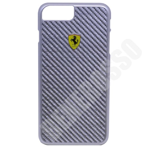 フェラーリ iPhone7 Plus /8Plus リアルカーボン ハードケース シルバー FERCAHCP7LSI