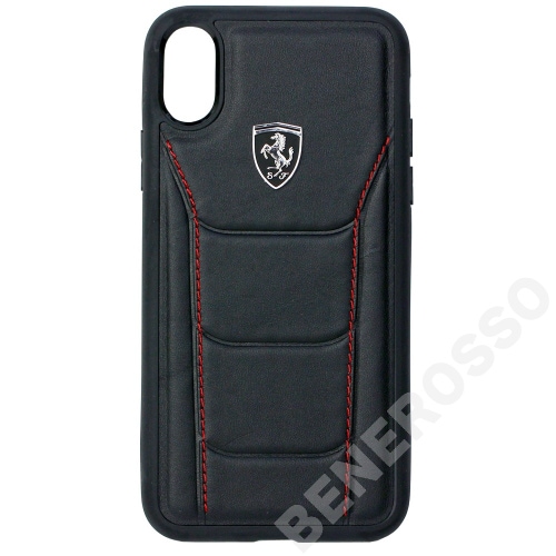 フェラーリ iPhoneX /XS レザー ハードケース 488 ブラック - ヘリテージコレクション FEH488HCPXBK
