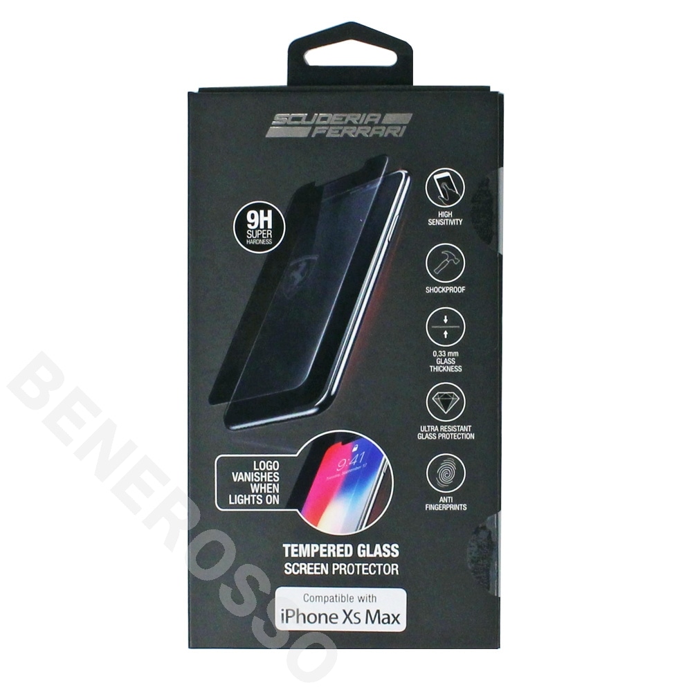 フェラーリ iPhone XS Max 専用 硬度9H 液晶保護 フィルター FETGMI65TR 