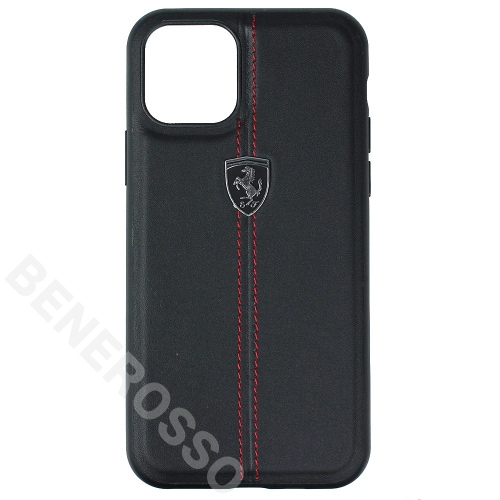 フェラーリ iPhone 11Pro VERTICAL STRIPE レザーハードケース ブラック FEHDEHCN58BK 