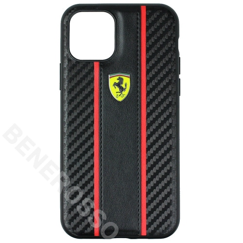 フェラーリ iPhone 11 PUレザーカーボン調 ハードケース ブラック FESNMHCN61BK 