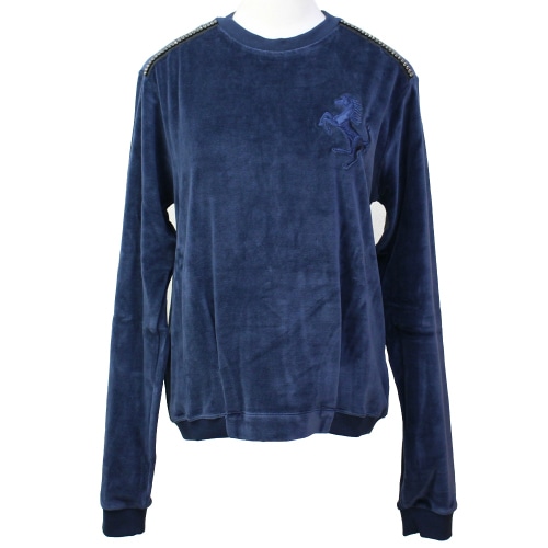 フェラーリ レディース ラウンド ネック セーター ブルー