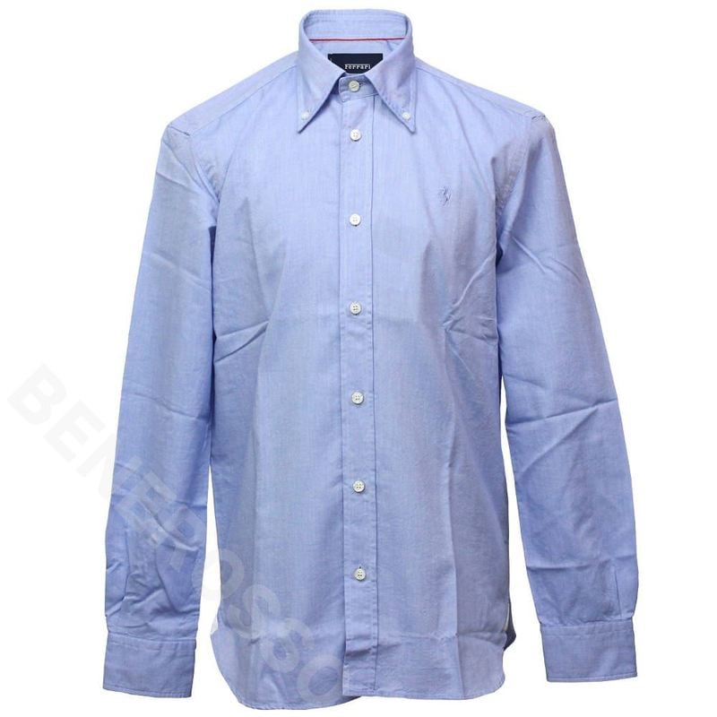 フェラーリ メンズ オックスフォード シャツ スカイブルー