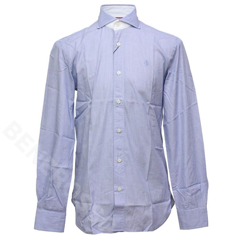 フェラーリ メンズ Filafil フレンチカラー シャツ アズールブルー