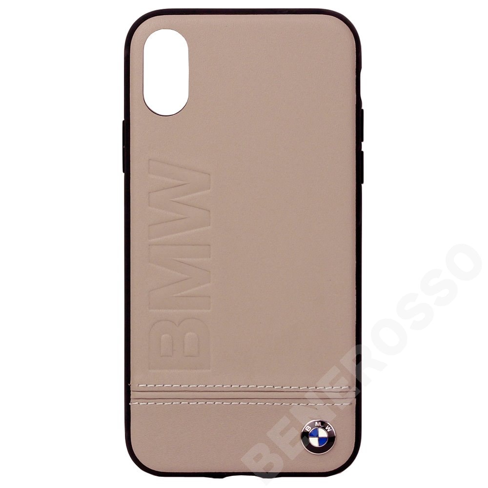 BMW iPhoneX/XS ロゴ インプリント レザーハードケース ライン トープ BMHCPXLLST 