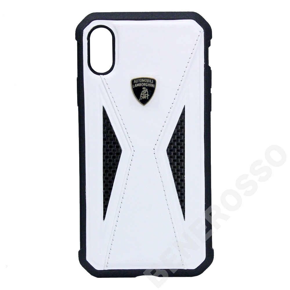 ランボルギーニ iPhoneX /XS レザー カーボン ハードケース アヴェンタドール D8 ホワイト LB-TPUPCIPX-AV/D8-WE 