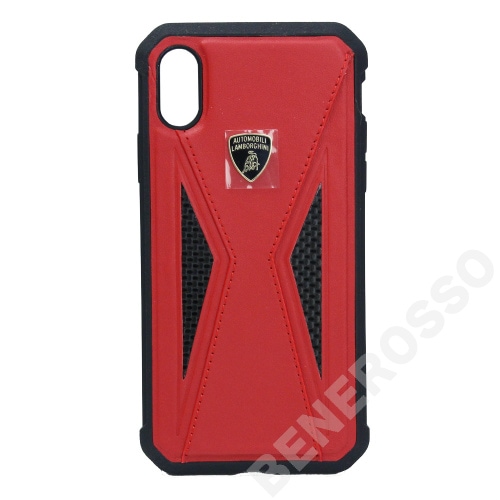 ランボルギーニ iPhoneX /XS レザー カーボン ハードケース アヴェンタドール D8 レッド LB-TPUPCIPX-AV/D8-RD 