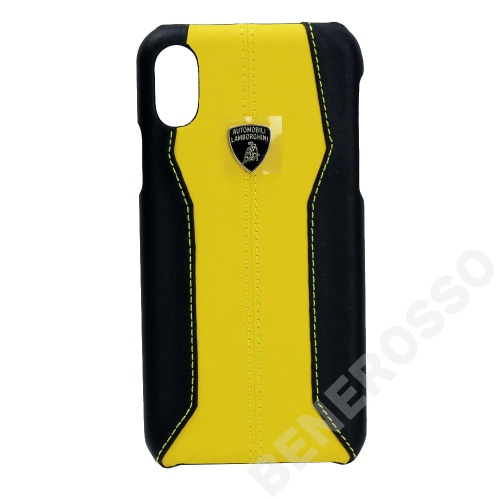 ランボルギーニ iPhoneX/XS レザー ハードケース ウラカン D1 イエロー LB-HCIPX-HU/D1-YW 