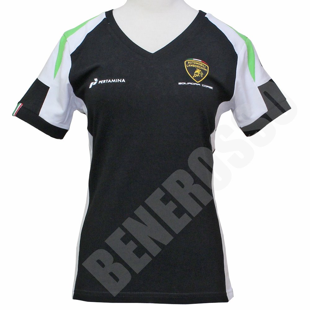 ランボルギーニ Squadra Corse レディース チーム Vネック Tee BK 9010696CCB063EL