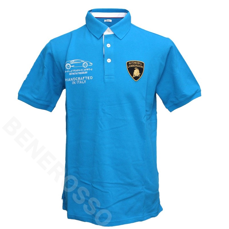 ランボルギーニ メンズ ウラカン 63 ピケ ポロ カリビアンブルー 9010114CCU112 